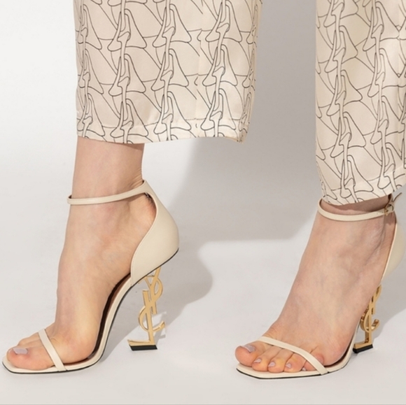 NWT$1,500 Saint Laurent YSL Opyum 110mm Logo High Heels Leather Sandal Sz 8.5 - Picture 6 of 16